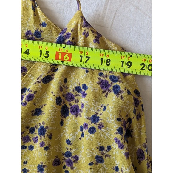 Blu Moon By Planet Blue Size Small Rayon Short Dress Yellow Purple - Picture 6 of 7